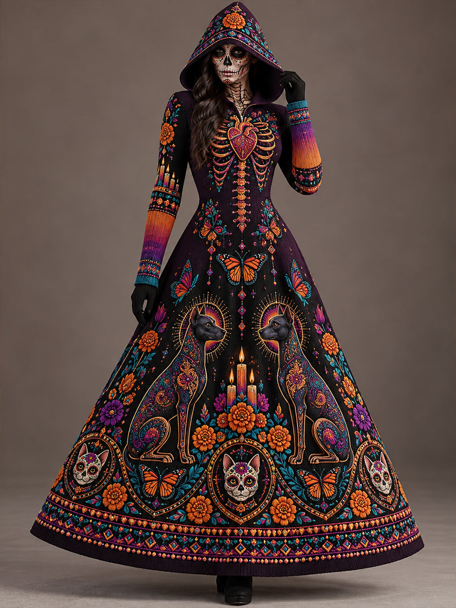 Women's Mexico's Day of the Dead  Print Dress