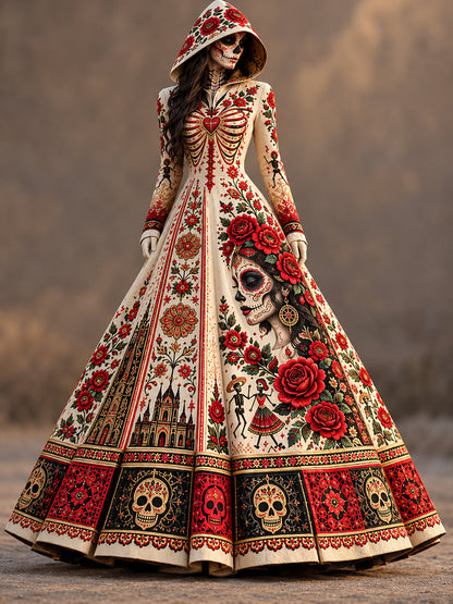 Women's Mexico's Day of the Dead  Print Dress