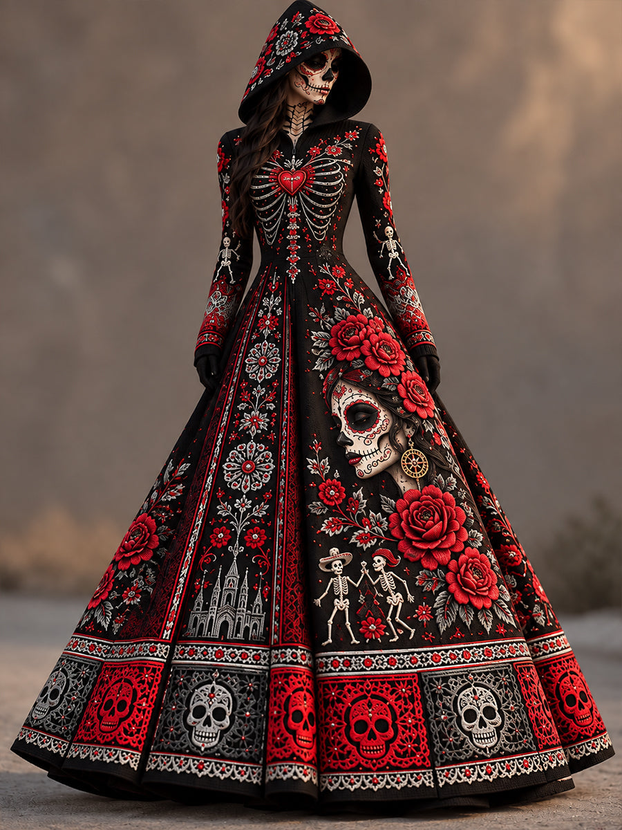 Women's Mexico's Day of the Dead  Print Dress