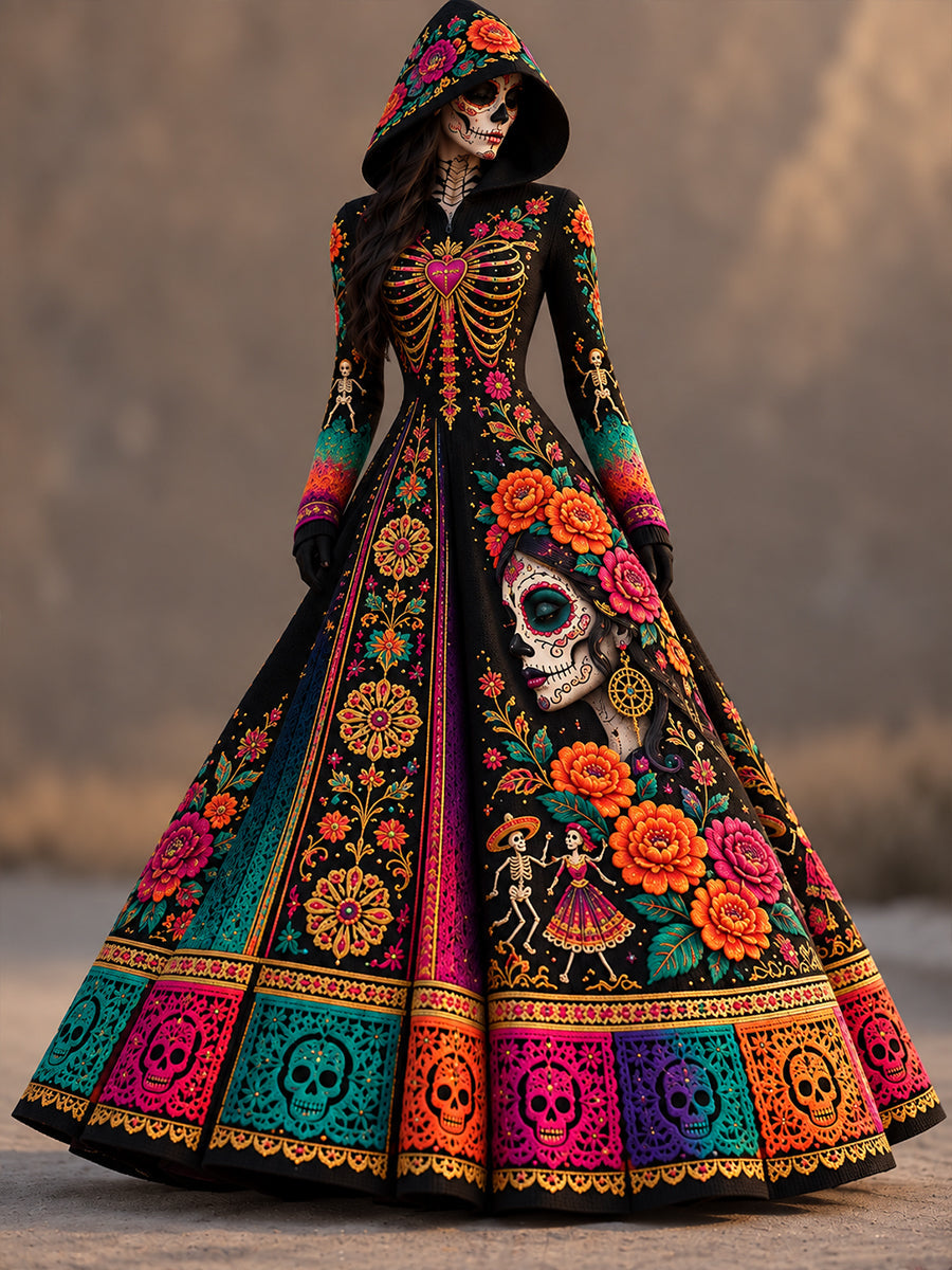 Women's Mexico's Day of the Dead  Print Dress