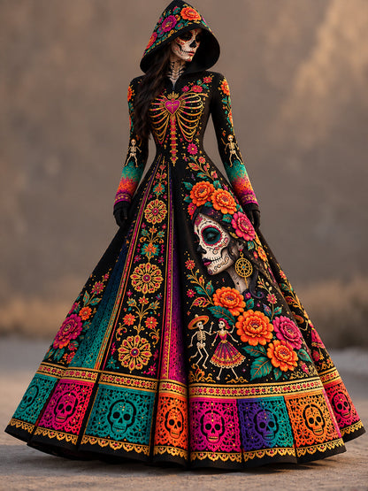 Women's Mexico's Day of the Dead  Print Dress
