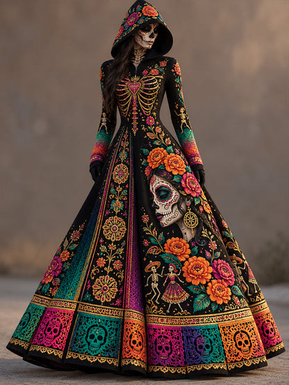 Women's Mexico's Day of the Dead  Print Dress