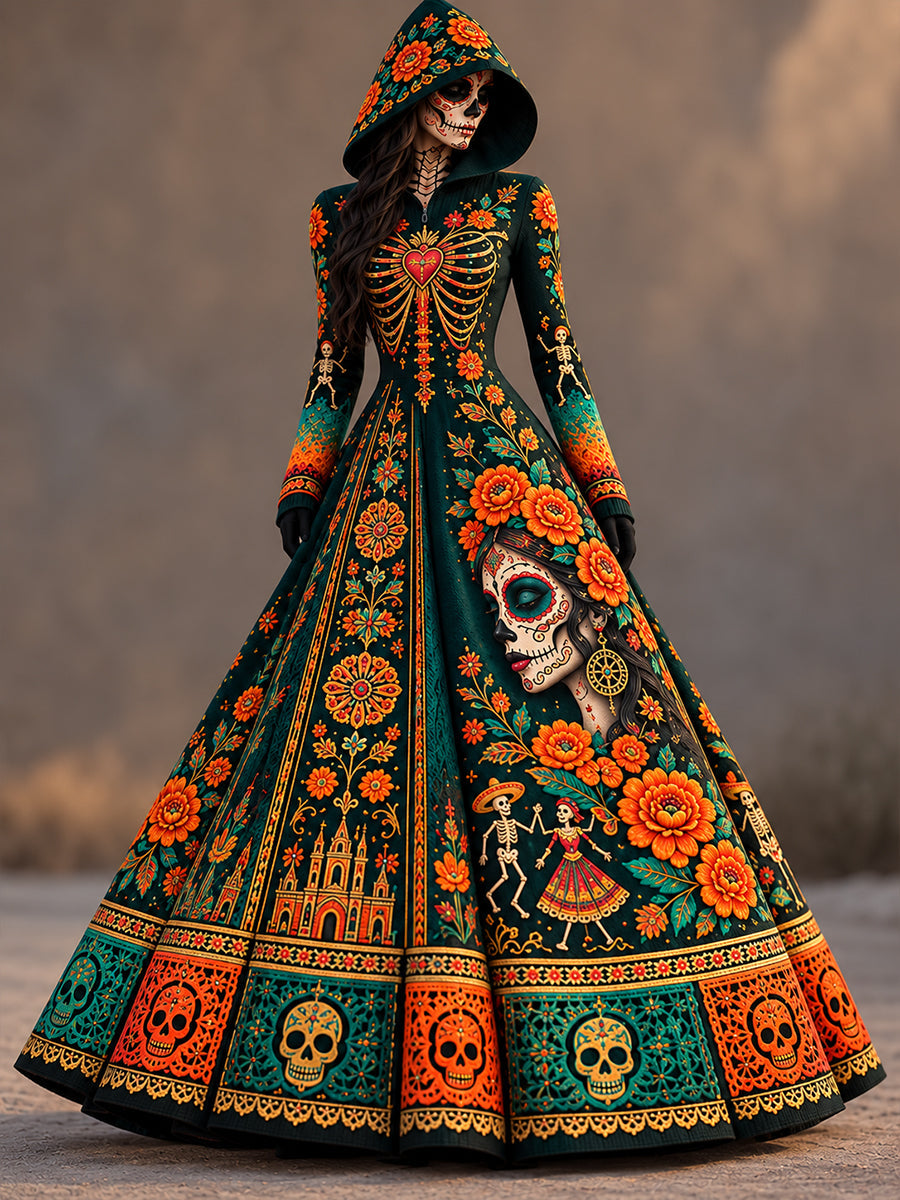 Women's Mexico's Day of the Dead  Print Dress