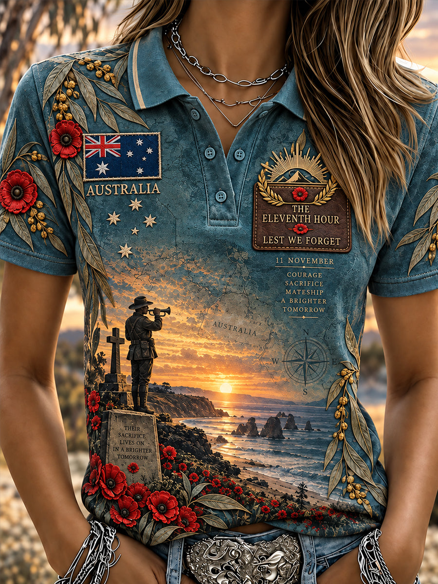 Women's Australian Veteran Remembrance Day Polo T-Shirt