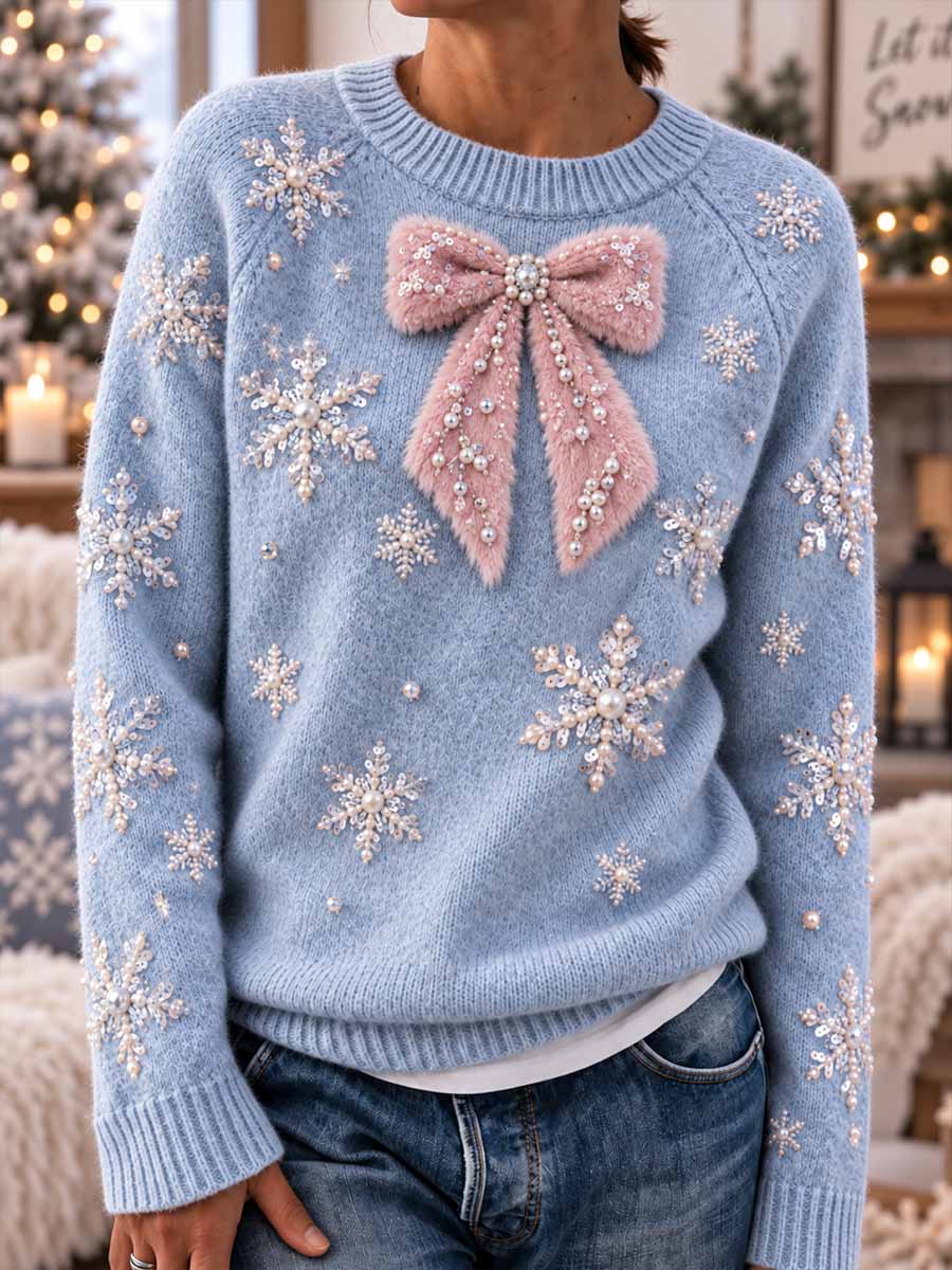Women’s Winter Snowflake Print Sweater