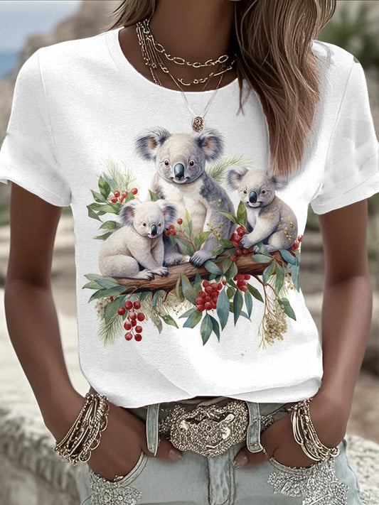 Women's Aussie Down Under Christmas Printed T-Shirt