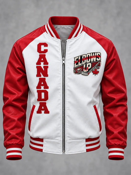Men's Canadian Ice Hockey Printed Long Sleeved Jacket