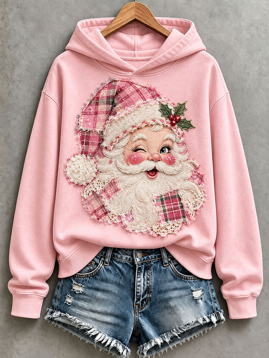 Women's Pink Santa Hoodie