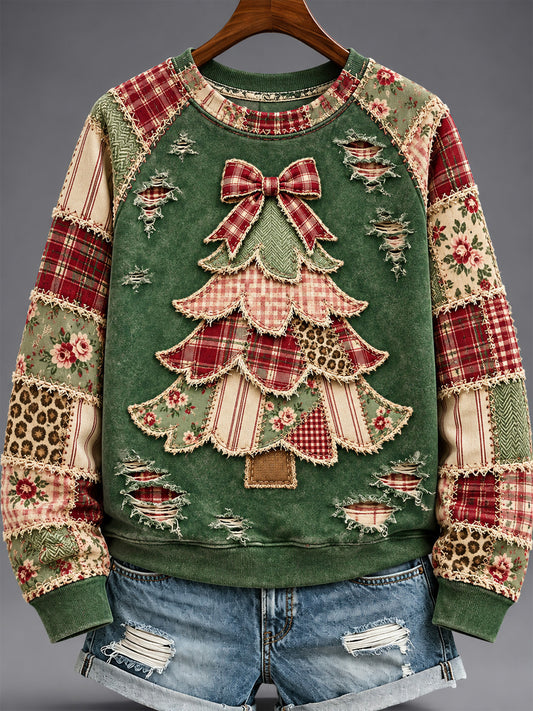 Women's Christmas Tree Print Sweatshirt