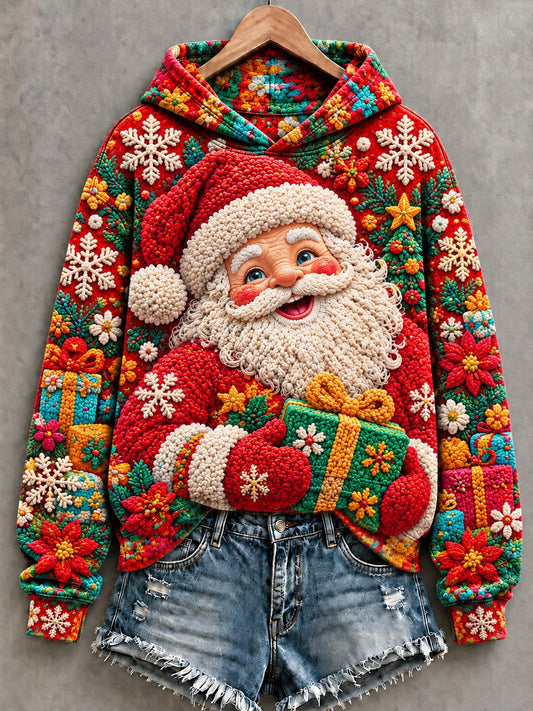 Women's Christmas Santa Printed Hoodie