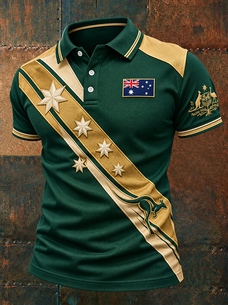 Men's Australia Day Proud Aussie Art Printed Casual Tops