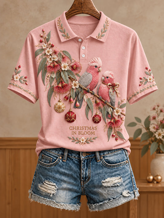 Women's AU Merry Aussie Christmas Art Printed Casual Tops