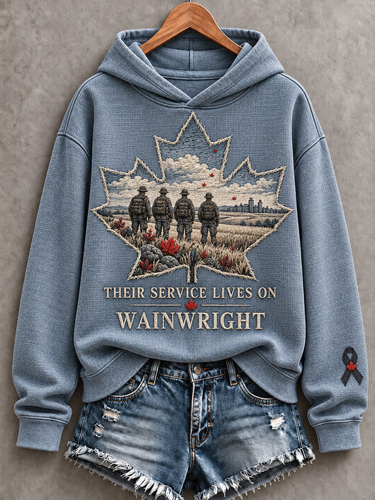 Women's Red For Wainwright Strong Printed Hoodie