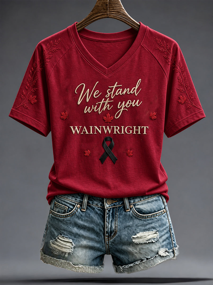 Women's Red For Wainwright Strong Printed T-shirt
