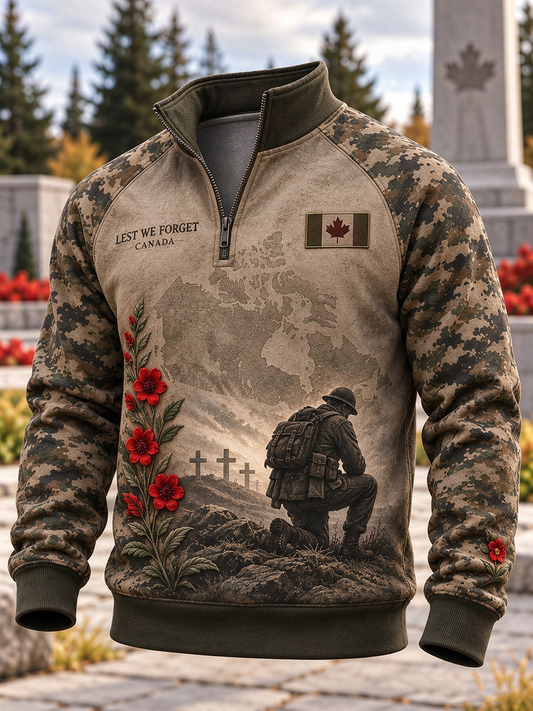 Men's Military Culture Zip-Up Hoodie