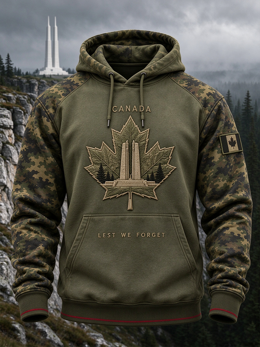 Men's Military Culture Oversized Drop-Shoulder Hoodie With Pockets