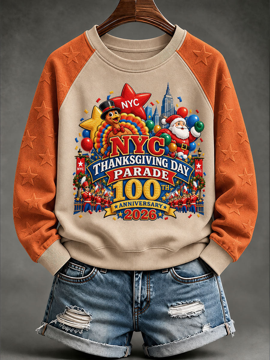 Women’s Thanksgiving Parade Commemorative Print Casual Sweatshirt