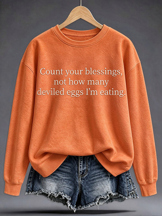 Women's Fun Thanksgiving Print Sweatshirt