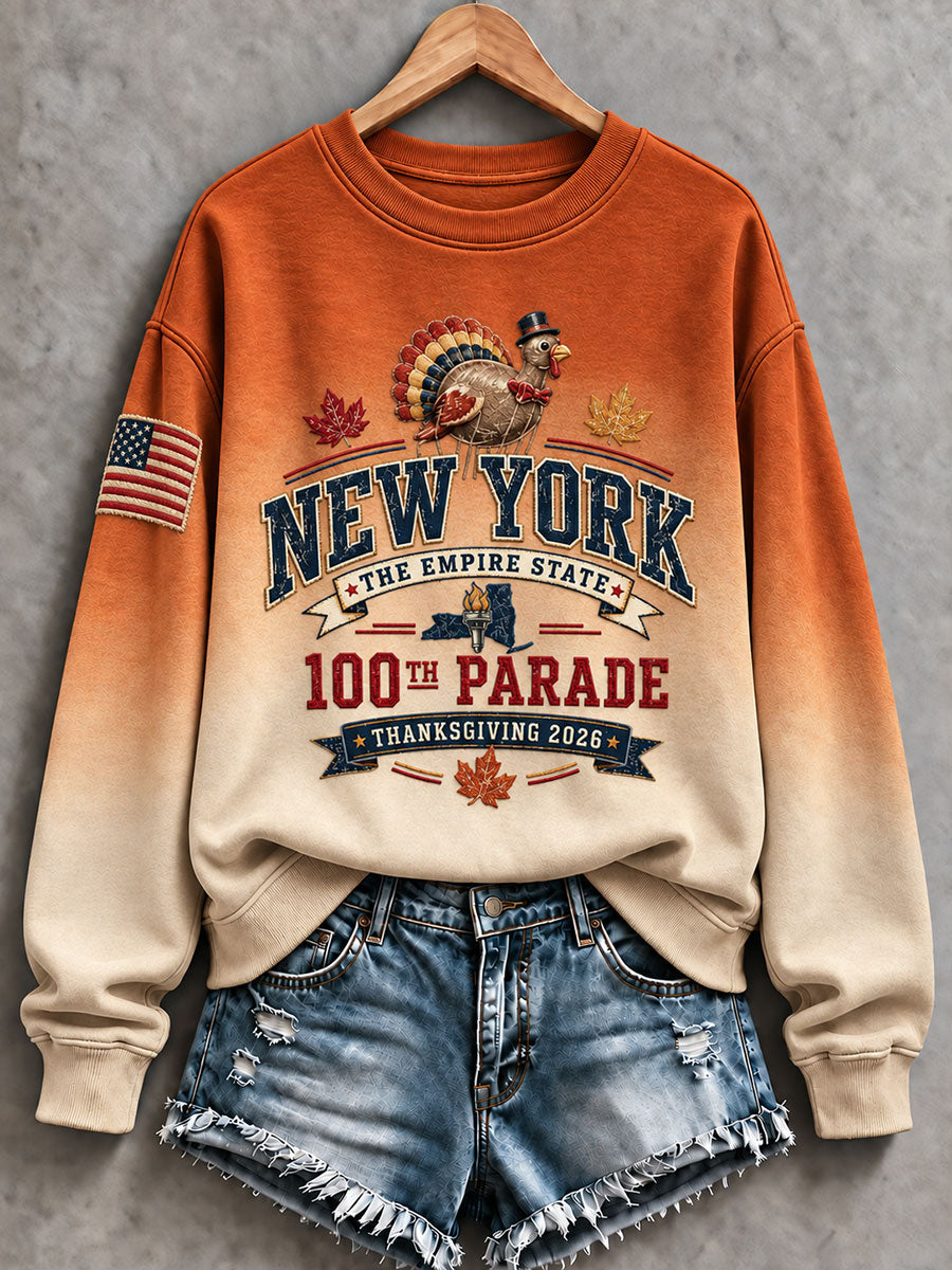 Women's Thanksgiving Day Parade Print Casual Sweatshirt