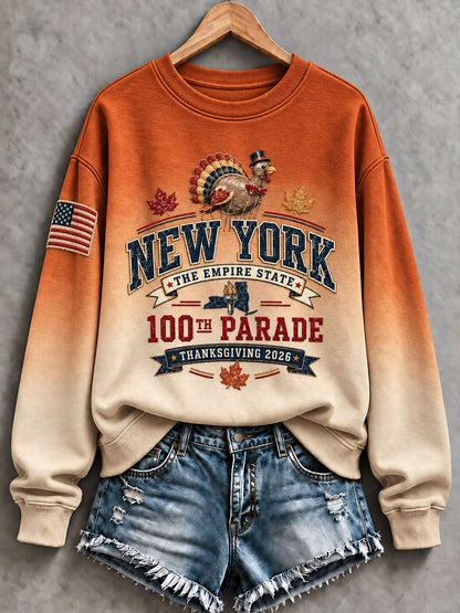Women's Thanksgiving Day Parade Print Casual Sweatshirt