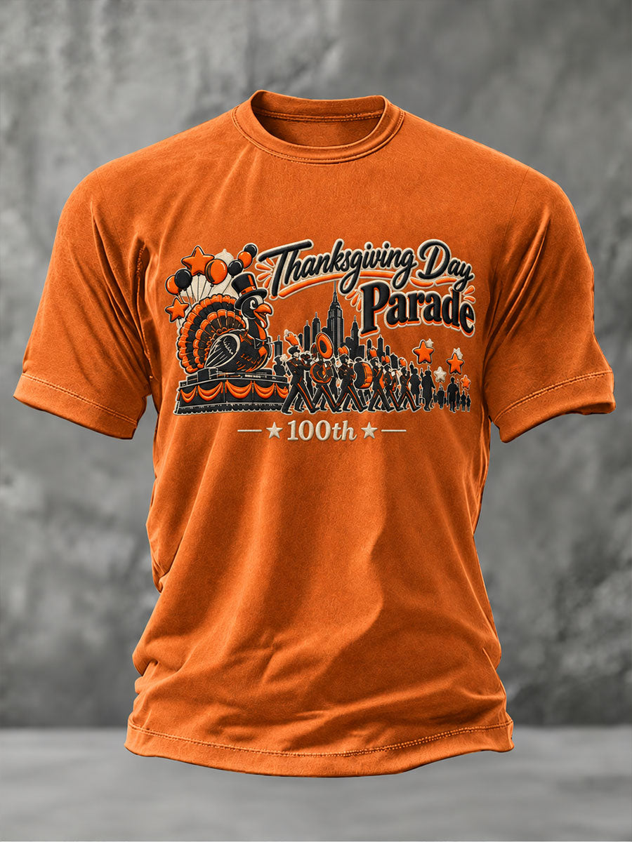 Men's Thanksgiving Parade Print Casual T-shirt