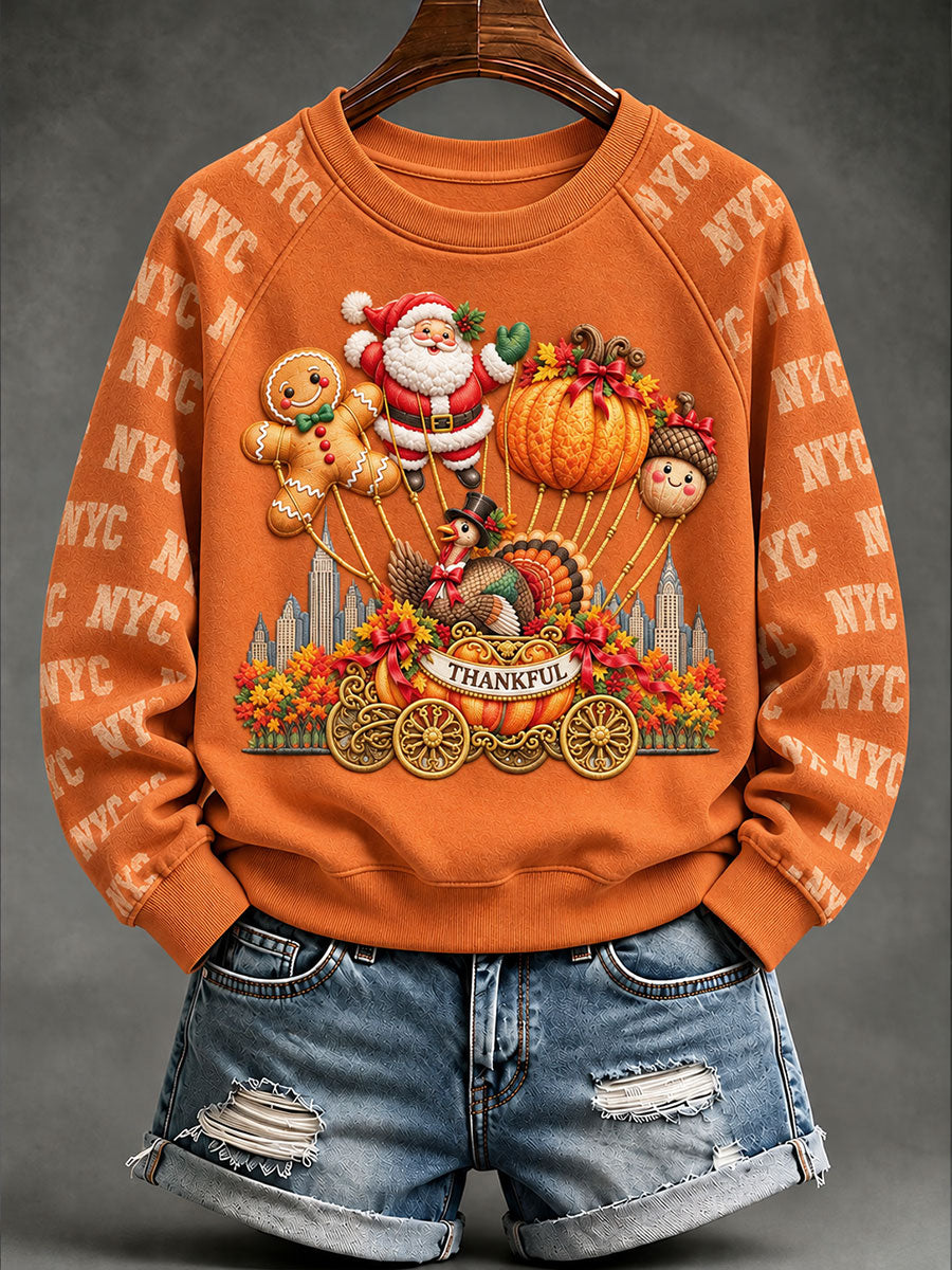Women's Thanksgiving Day Parade Print Casual Sweatshirt