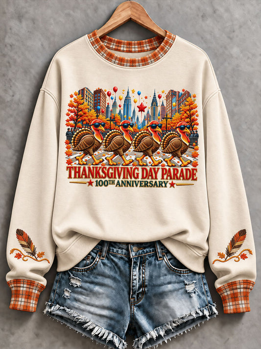 Women's Thanksgiving Day Parade Print Casual Sweatshirt