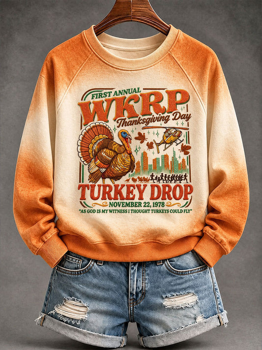 Women's Thanksgiving Day Parade Print Casual Sweatshirt