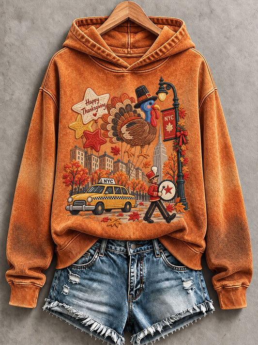 Women's Thanksgiving Day Parade Print Casual Sweatshirt