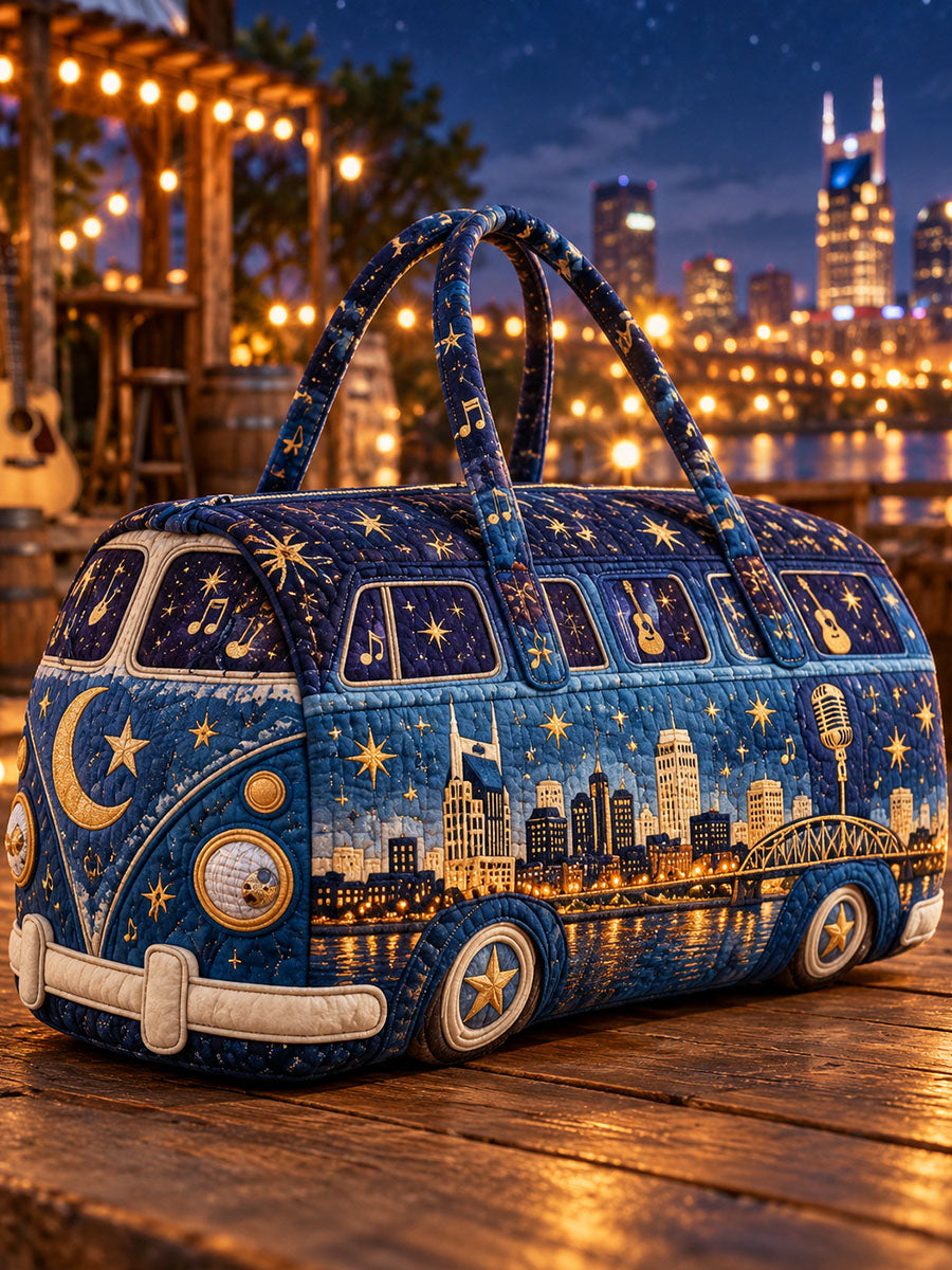 Country Music Print Quilted Travel Bag