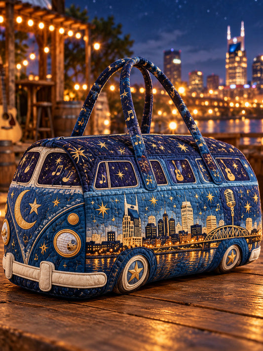 Country Music Print Quilted Travel Bag