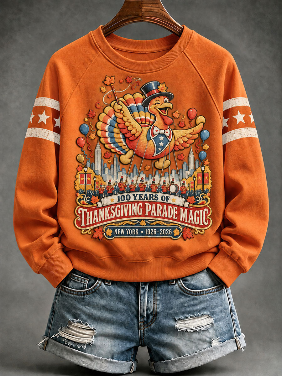 Women’s Thanksgiving Day Parade Commemorative Print Casual Sweatshirt